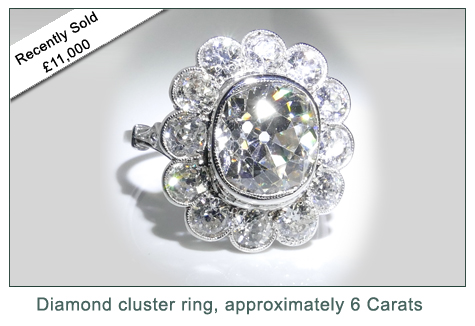 Kate Howe Limited : Diamond cluster ring, 6 carats